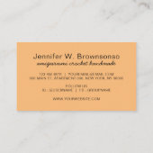 Orange Amigurumi Handmade Yarn Strick Crochet Visitenkarte (Rückseite)