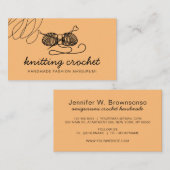 Orange Amigurumi Handmade Yarn Strick Crochet Visitenkarte (Vorne/Hinten)