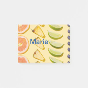 Orange Ananas blaue Beere Zitrone Name Foto hinzuf Post-it Klebezettel
