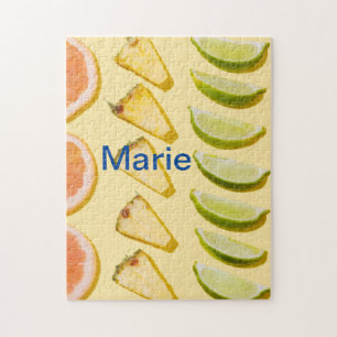 Orange Ananas blaue Beere Zitrone Name Foto hinzuf Puzzle