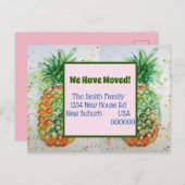 Orange Ananas neue Adresse verschieben Postkarte (Vorne/Hinten)