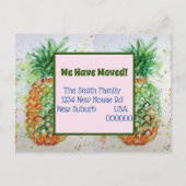 Orange Ananas neue Adresse verschieben Postkarte (Vorderseite)
