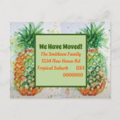Orange Ananas Tropical New Address Moving Postkarte (Vorderseite)