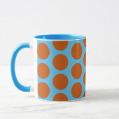 Orange and Aqua Blue Polka Dot Art Tassen Cup (Links)
