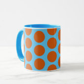 Orange and Aqua Blue Polka Dot Art Tassen Cup (Vorderseite Links)
