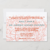Orange and Aqua Tree Weddings Personalized Invite Einladung (Vorderseite)