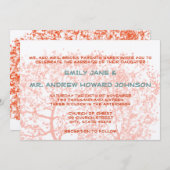 Orange and Aqua Tree Weddings Personalized Invite Einladung (Vorne/Hinten)