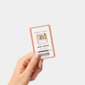 Orange and Beige Simple Scribbles Teacher ID Card Ausweis (Handheld)