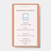 Orange and Beige Simple Scribbles Teacher ID Card Ausweis (Rückseite)