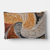 Orange and beige wavy patterns AI art  Zubehörtasche (Rückseite)