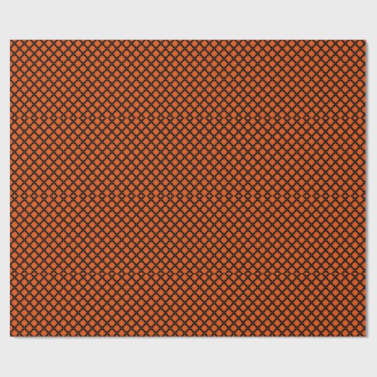 Orange and Black Argyle Pattern Geschenkpapier (Flach)