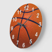 Orange and Black Basketball Große Wanduhr (Winkel)