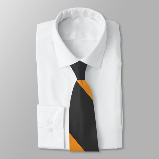 Orange and Black Broad University Strip Krawatte (Gebunden)