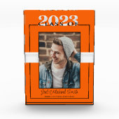 Orange and Black Class of 2023 Abschluss Keepake Fotoblock (Vorderseite)