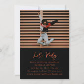 Orange and Black Class of 2025 Grad Party Einladung (Rückseite)