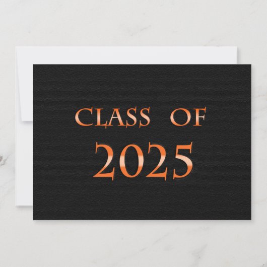 Orange and Black Class of 2025 Graduation Party Einladung (Vorderseite)