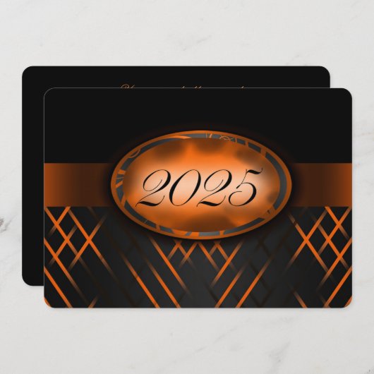 Orange and Black Class von 2025 Einladung (Vorne/Hinten)