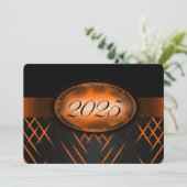 Orange and Black Class von 2025 Einladung (Stehend Vorderseite)