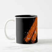 Orange and Black Fall Halloween Zweifarbige Tasse (Links)