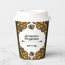 Orange and Black Gated Rose Princess Birthday 