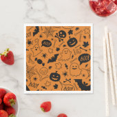 Orange and Black Halloween Pattern Art Halloween Serviette (Beispiel)
