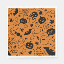 Orange and Black Halloween Pattern Art Halloween