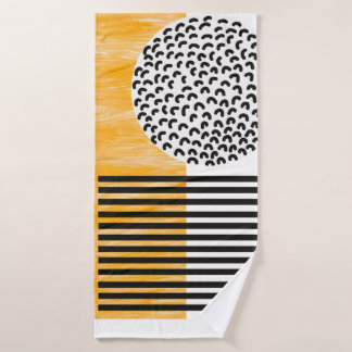 Orange and Black Mid Century Moderne Kunst Badhandtuch Set