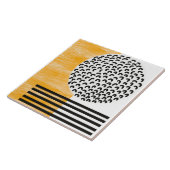 Orange and Black Mid Century Moderne Kunst Fliese (Seite)