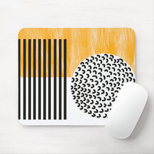 Orange and Black Mid Century Moderne Kunst Mousepad (Mit Mouse)