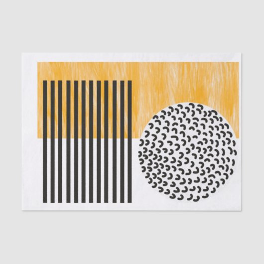 Orange and Black Mid Century Moderne Kunst Seidenpapier (Vorderseite)