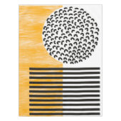 Orange and Black Mid Century Moderne Kunst  Tischdecke (Vorderseite)