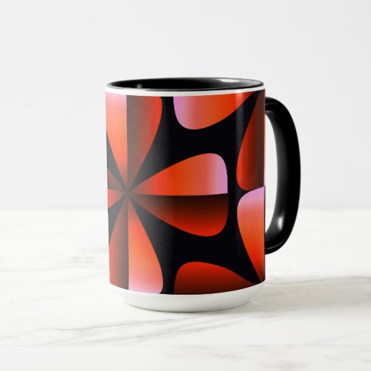 Orange and Black Minimalist Abstract Tasse (VorderseiteRechts)