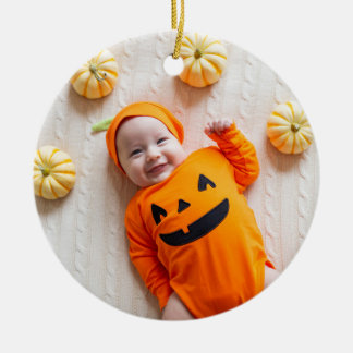 Orange and Black My First Halloween Foto Keramik Ornament