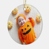 Orange and Black My First Halloween Foto Keramik Ornament (Links)