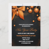 Orange and Black new year Holiday Party 2026 Einladung (Vorderseite)