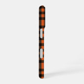 Orange and Black Plaid Checkered Pattern iPhone 16 Hülle (Rechte Seite)