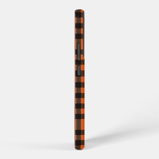 Orange and Black Plaid Checkered Pattern Samsung Galaxy Hülle (Rechte Seite)