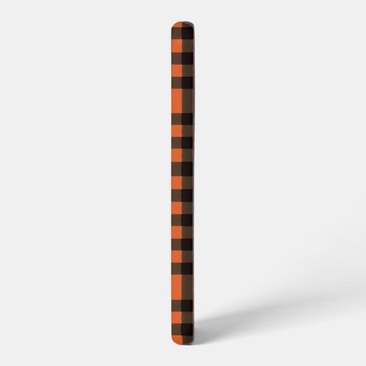 Orange and Black Plaid Checkered Pattern Samsung Galaxy Hülle (Linke Seite)