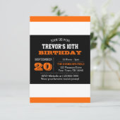 Orange and Black Team Einladung zum Geburtstag (Stehend Vorderseite)