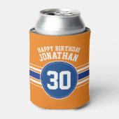 Orange and Blue Birthday Sports Theme Dosenkühler (Kanne Vorderseite)