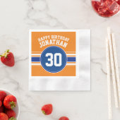 Orange and Blue Birthday Sports Theme Serviette (Beispiel)