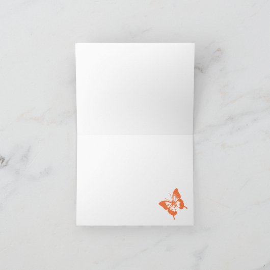 Orange and Blue Butterfly Vielen Dank Dankeskarte (Innenseite)