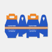 Orange and Blue Custom Abschluss Bevorzugung Box Geschenkschachtel (Ungefaltet)