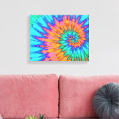 Orange and Blue Gefärbte Krawatte 14"x11" Art Leinwanddruck (Insitu (Wohnzimmer))