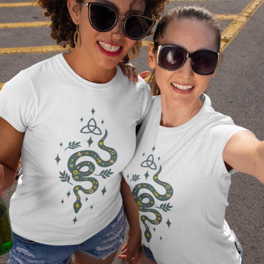 Orange and Blue-gray Halloween Snake Design Tri-Blend Shirt