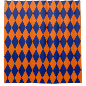 Orange and Blue Harlequin Checkered Design  Duschvorhang (Vorderseite)