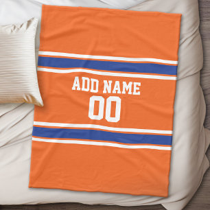Orange and Blue Personalisiert Sports Jersey Fleecedecke