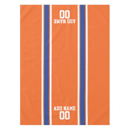 Orange and Blue Personalisiert Sports Jersey Tischdecke