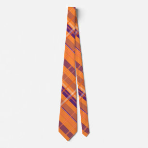 Orange and Blue Pläd Tie Krawatte