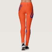 Orange and Blue Pony Horse Stallion Steed Lineart Leggings (Rückseite)